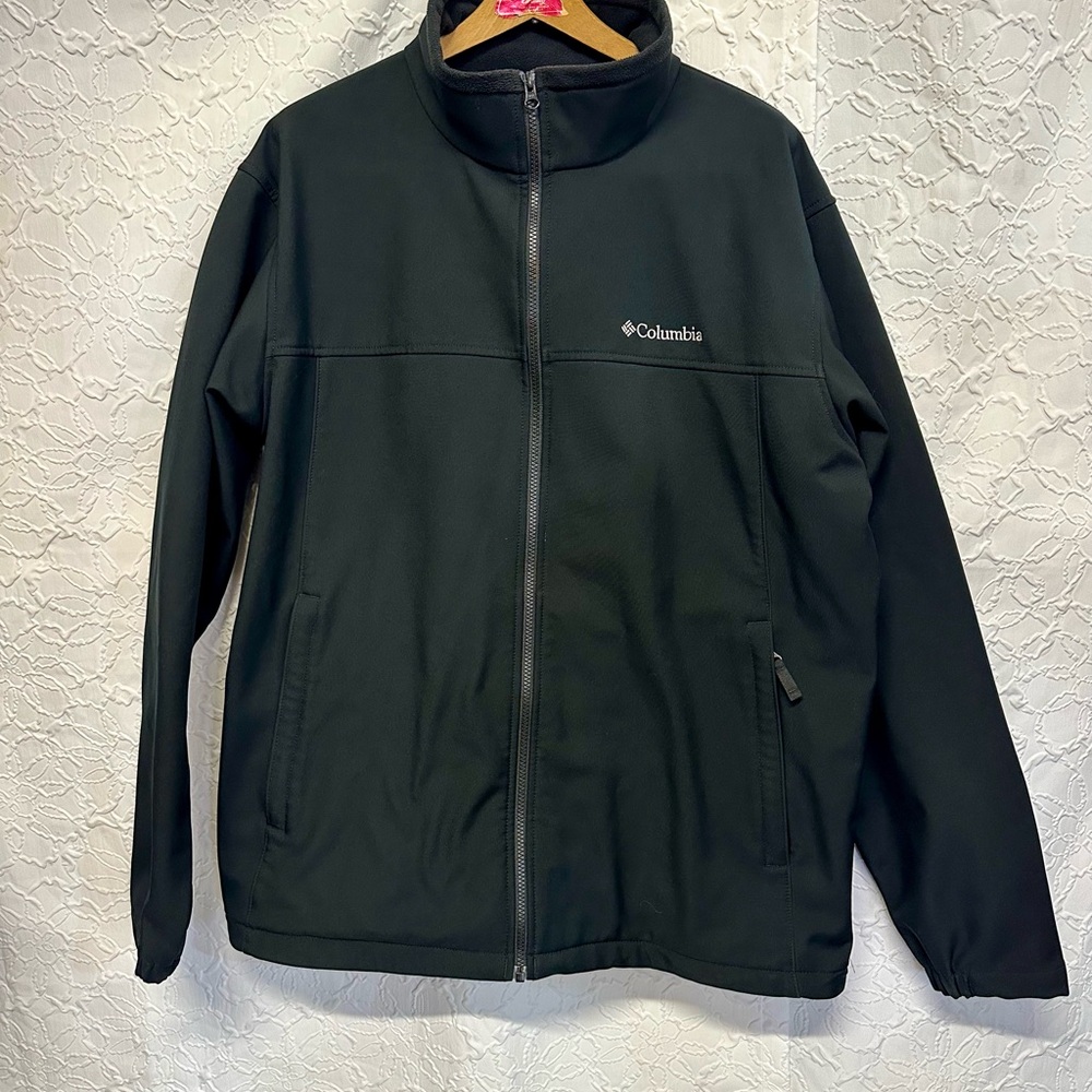 Columbia Men's XLT Tall Black Full Zip Jacket Big & Tall  Softshell